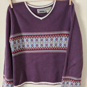 Girls' Purple Bell-Sleeve Sweater